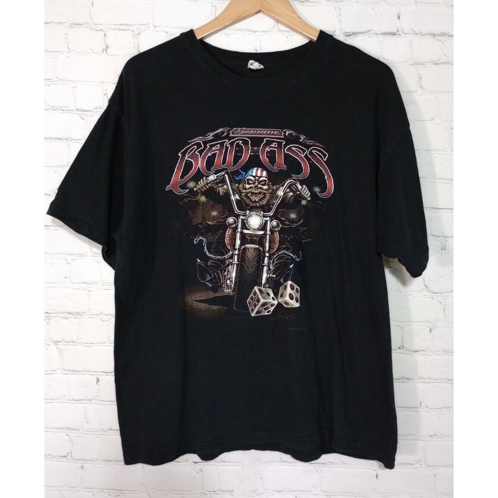 Keya USA Soft Ring Spun Cotton XL Men's Shirt "Genuine Bad Ass" Motorcycle